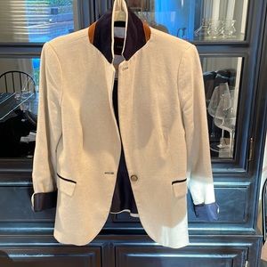 Preppy Zara blazer size large. Velvet collar and elbow pads.